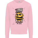 Why? Bee-Cause I'm Cool Funny Bee Mens Sweatshirt Jumper Light Pink
