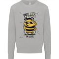 Why? Bee-Cause I'm Cool Funny Bee Mens Sweatshirt Jumper Sports Grey