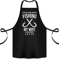 Wife Best Catch Funny Fishing Fisherman Cotton Apron 100% Organic Black