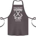 Wife Best Catch Funny Fishing Fisherman Cotton Apron 100% Organic Dark Grey