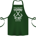 Wife Best Catch Funny Fishing Fisherman Cotton Apron 100% Organic Forest Green