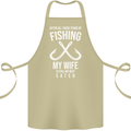 Wife Best Catch Funny Fishing Fisherman Cotton Apron 100% Organic Khaki