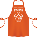 Wife Best Catch Funny Fishing Fisherman Cotton Apron 100% Organic Orange