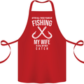 Wife Best Catch Funny Fishing Fisherman Cotton Apron 100% Organic Red