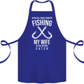 Wife Best Catch Funny Fishing Fisherman Cotton Apron 100% Organic Royal Blue