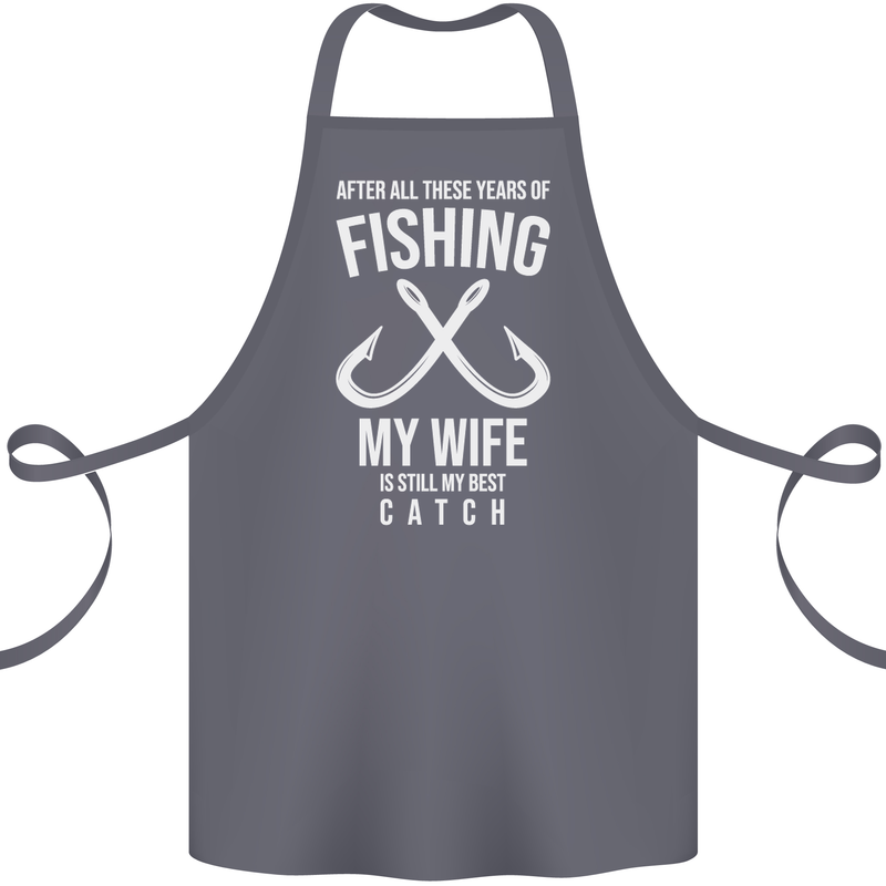 Wife Best Catch Funny Fishing Fisherman Cotton Apron 100% Organic Steel