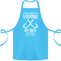 Wife Best Catch Funny Fishing Fisherman Cotton Apron 100% Organic Turquoise