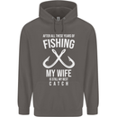 Wife Best Catch Funny Fishing Fisherman Mens 80% Cotton Hoodie Charcoal