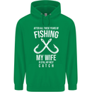 Wife Best Catch Funny Fishing Fisherman Mens 80% Cotton Hoodie Irish Green