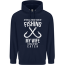 Wife Best Catch Funny Fishing Fisherman Mens 80% Cotton Hoodie Navy Blue