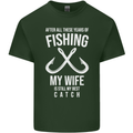 Wife Best Catch Funny Fishing Fisherman Mens Cotton T-Shirt Tee Top Forest Green
