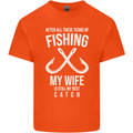 Wife Best Catch Funny Fishing Fisherman Mens Cotton T-Shirt Tee Top Orange