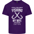 Wife Best Catch Funny Fishing Fisherman Mens Cotton T-Shirt Tee Top Purple
