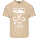 Wife Best Catch Funny Fishing Fisherman Mens Cotton T-Shirt Tee Top Sand