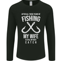 Wife Best Catch Funny Fishing Fisherman Mens Long Sleeve T-Shirt Black