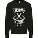 Wife Best Catch Funny Fishing Fisherman Mens Sweatshirt Jumper Black