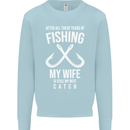 Wife Best Catch Funny Fishing Fisherman Mens Sweatshirt Jumper Light Blue