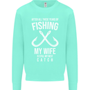 Wife Best Catch Funny Fishing Fisherman Mens Sweatshirt Jumper Peppermint