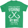 Wife Best Catch Funny Fishing Fisherman Mens T-Shirt Cotton Gildan Irish Green