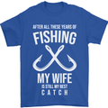 Wife Best Catch Funny Fishing Fisherman Mens T-Shirt Cotton Gildan Royal Blue
