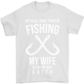 Wife Best Catch Funny Fishing Fisherman Mens T-Shirt Cotton Gildan White