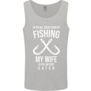 Wife Best Catch Funny Fishing Fisherman Mens Vest Tank Top Sports Grey