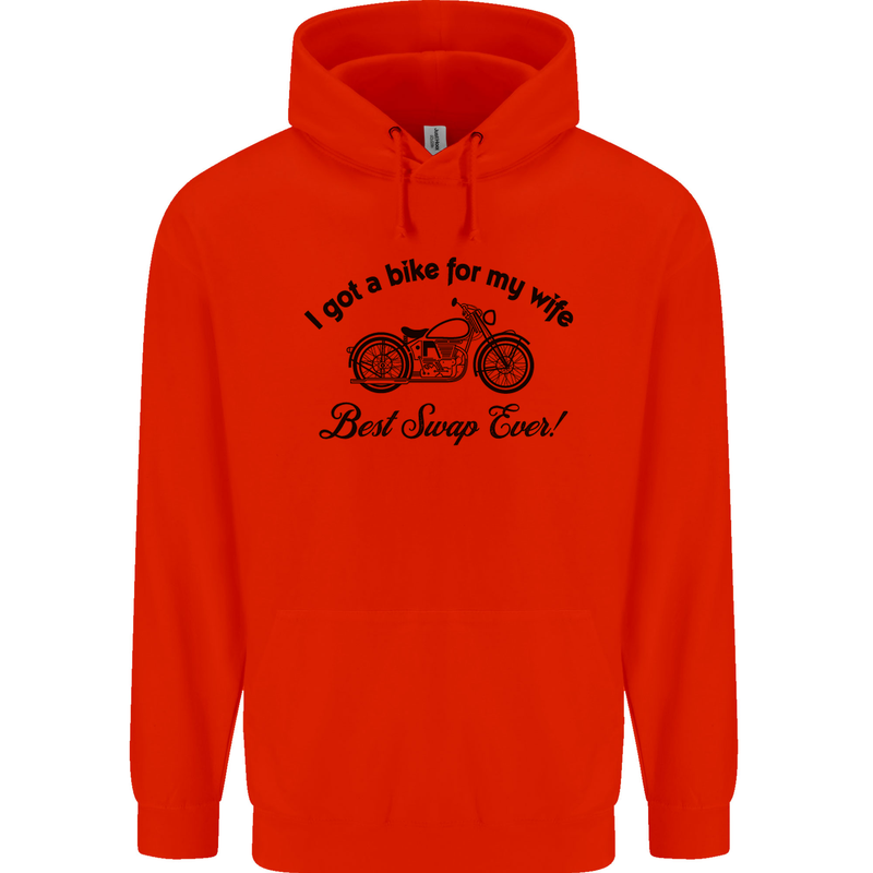 Wife Funny Motorbike Biker Motorcycle Mens 80% Cotton Hoodie Bright Red