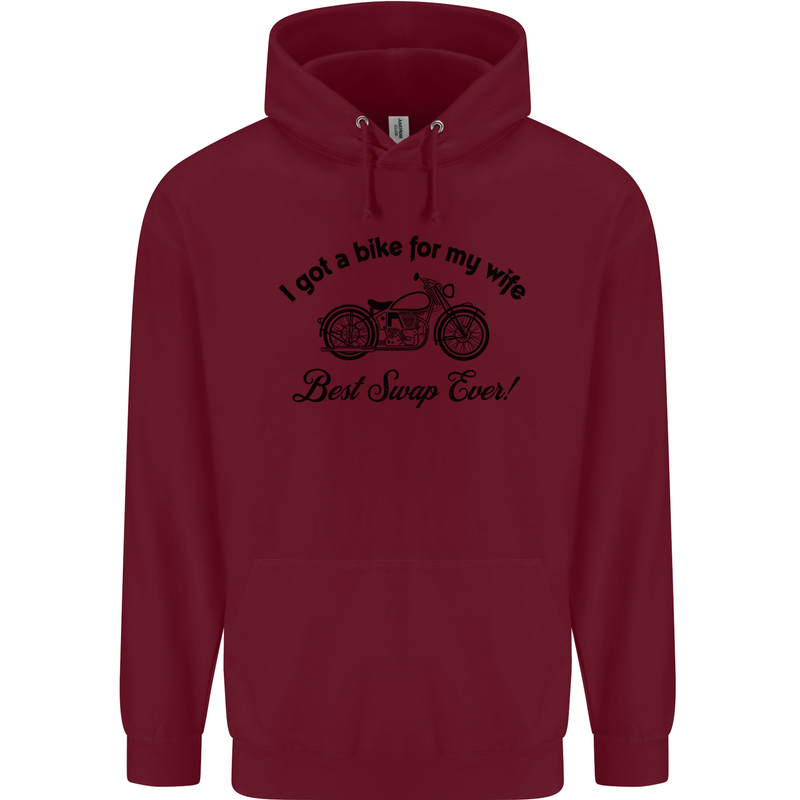Wife Funny Motorbike Biker Motorcycle Mens 80% Cotton Hoodie Maroon