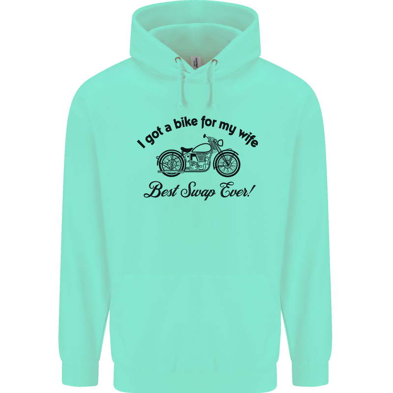 Wife Funny Motorbike Biker Motorcycle Mens 80% Cotton Hoodie Peppermint