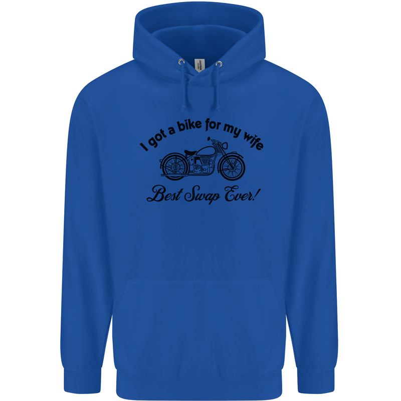 Wife Funny Motorbike Biker Motorcycle Mens 80% Cotton Hoodie Royal Blue