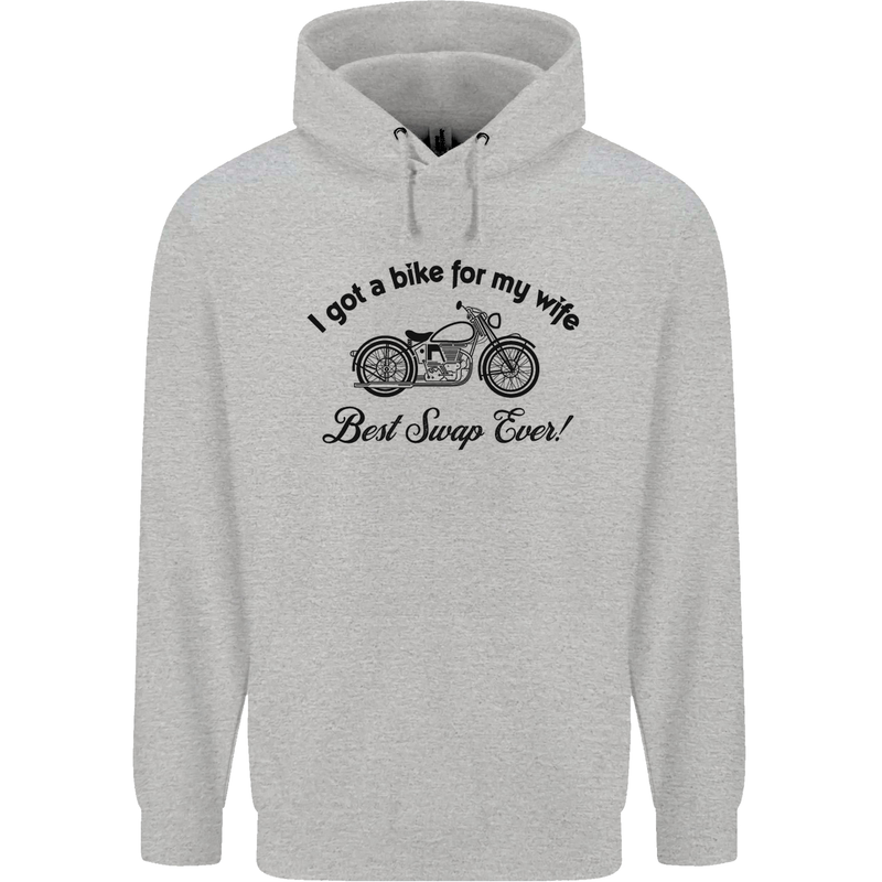 Wife Funny Motorbike Biker Motorcycle Mens 80% Cotton Hoodie Sports Grey