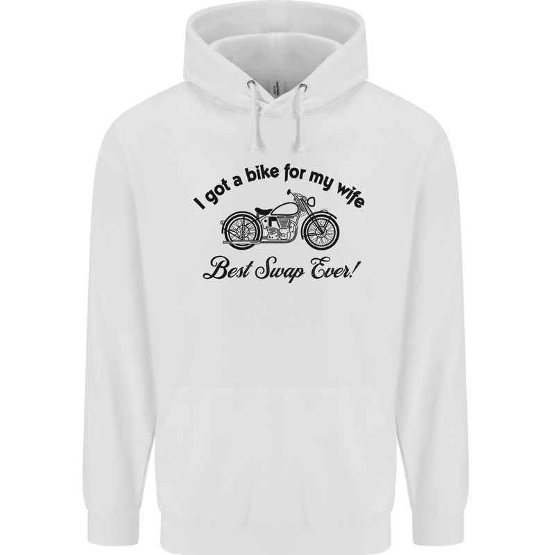 Wife Funny Motorbike Biker Motorcycle Mens 80% Cotton Hoodie White