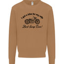 Wife Funny Motorbike Biker Motorcycle Mens Sweatshirt Jumper Caramel Latte