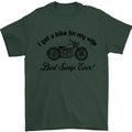 Wife Funny Motorbike Biker Motorcycle Mens T-Shirt Cotton Gildan Forest Green