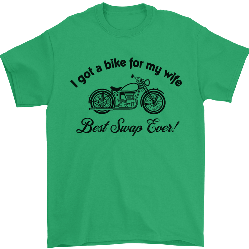 Wife Funny Motorbike Biker Motorcycle Mens T-Shirt Cotton Gildan Irish Green