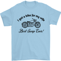 Wife Funny Motorbike Biker Motorcycle Mens T-Shirt Cotton Gildan Light Blue