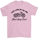 Wife Funny Motorbike Biker Motorcycle Mens T-Shirt Cotton Gildan Light Pink
