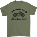 Wife Funny Motorbike Biker Motorcycle Mens T-Shirt Cotton Gildan Military Green