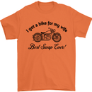 Wife Funny Motorbike Biker Motorcycle Mens T-Shirt Cotton Gildan Orange