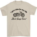 Wife Funny Motorbike Biker Motorcycle Mens T-Shirt Cotton Gildan Sand
