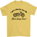 Wife Funny Motorbike Biker Motorcycle Mens T-Shirt Cotton Gildan Yellow