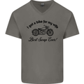 Wife Funny Motorbike Biker Motorcycle Mens V-Neck Cotton T-Shirt Charcoal