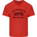 Wife Funny Motorbike Biker Motorcycle Mens V-Neck Cotton T-Shirt Red