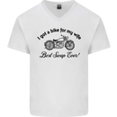 Wife Funny Motorbike Biker Motorcycle Mens V-Neck Cotton T-Shirt White