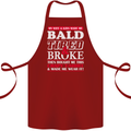 Wife & Kids Bald Tired & Broke Father's Day Cotton Apron 100% Organic Maroon