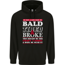Wife & Kids Bald Tired & Broke Father's Day Mens 80% Cotton Hoodie Black