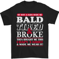 Wife & Kids Bald Tired & Broke Father's Day Mens T-Shirt Cotton Gildan Black