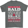 Wife & Kids Bald Tired & Broke Father's Day Mens T-Shirt Cotton Gildan Charcoal