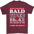 Wife & Kids Bald Tired & Broke Father's Day Mens T-Shirt Cotton Gildan Maroon