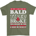 Wife & Kids Bald Tired & Broke Father's Day Mens T-Shirt Cotton Gildan Military Green